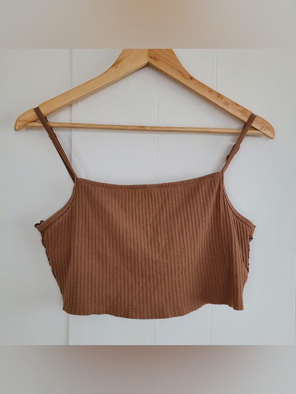Aerie Large Brown Ribbed Lace Bralette